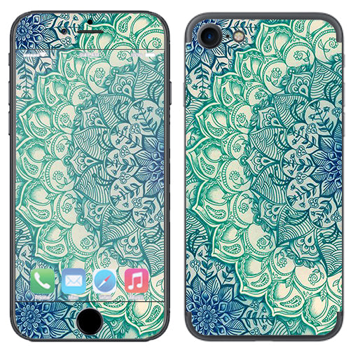  Teal Green Mandala Pattern Apple iPhone 7 or iPhone 8 Skin