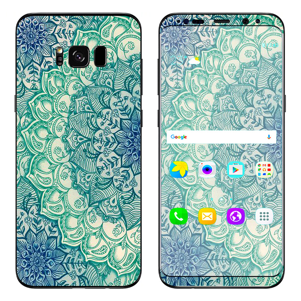  Teal Green Mandala Pattern Samsung Galaxy S8 Plus Skin