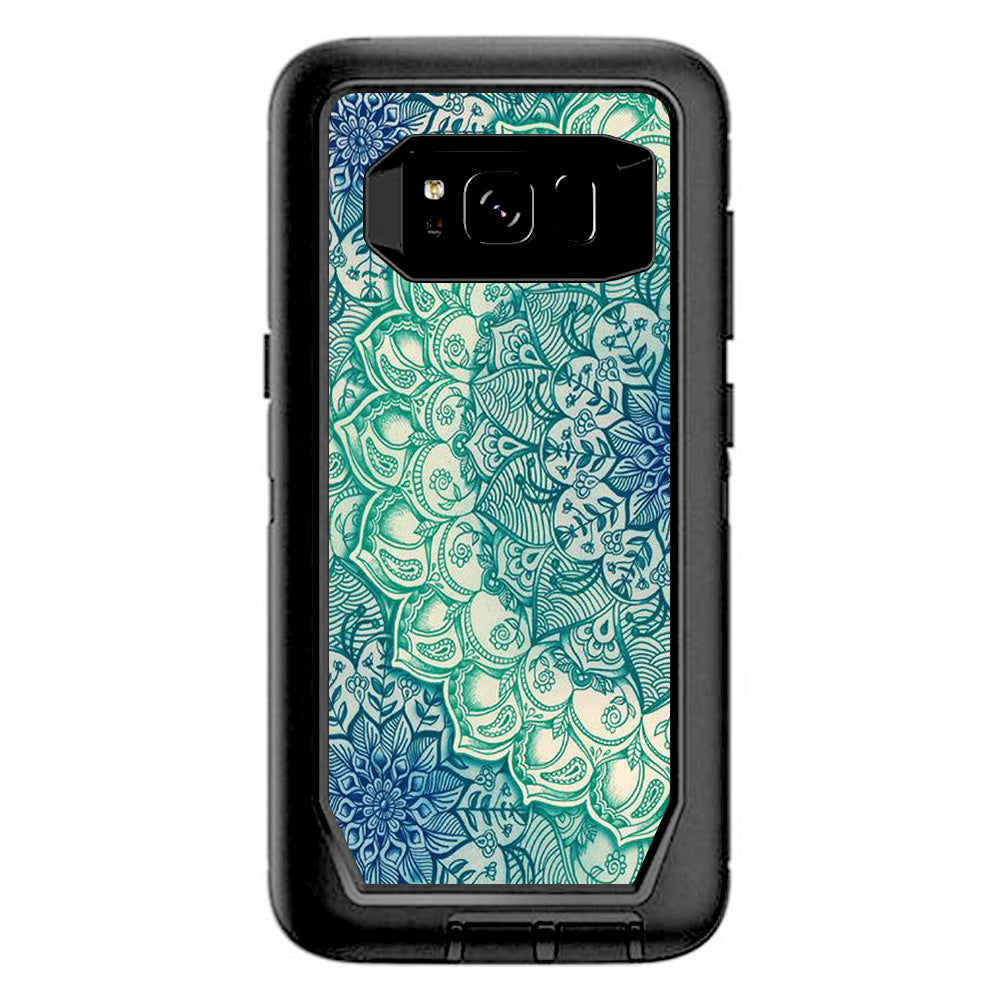  Teal Green Mandala Pattern Otterbox Defender Samsung Galaxy S8 Skin
