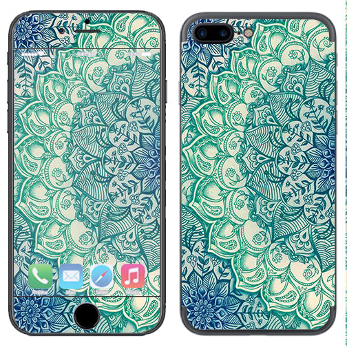  Teal Green Mandala Pattern Apple  iPhone 7+ Plus / iPhone 8+ Plus Skin