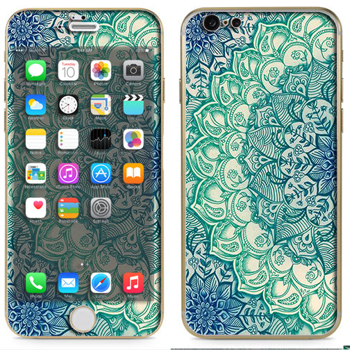  Teal Green Mandala Pattern Apple iPhone 6 Skin