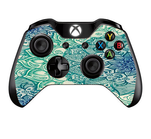  Teal Green Mandala Pattern Microsoft Xbox One Controller Skin