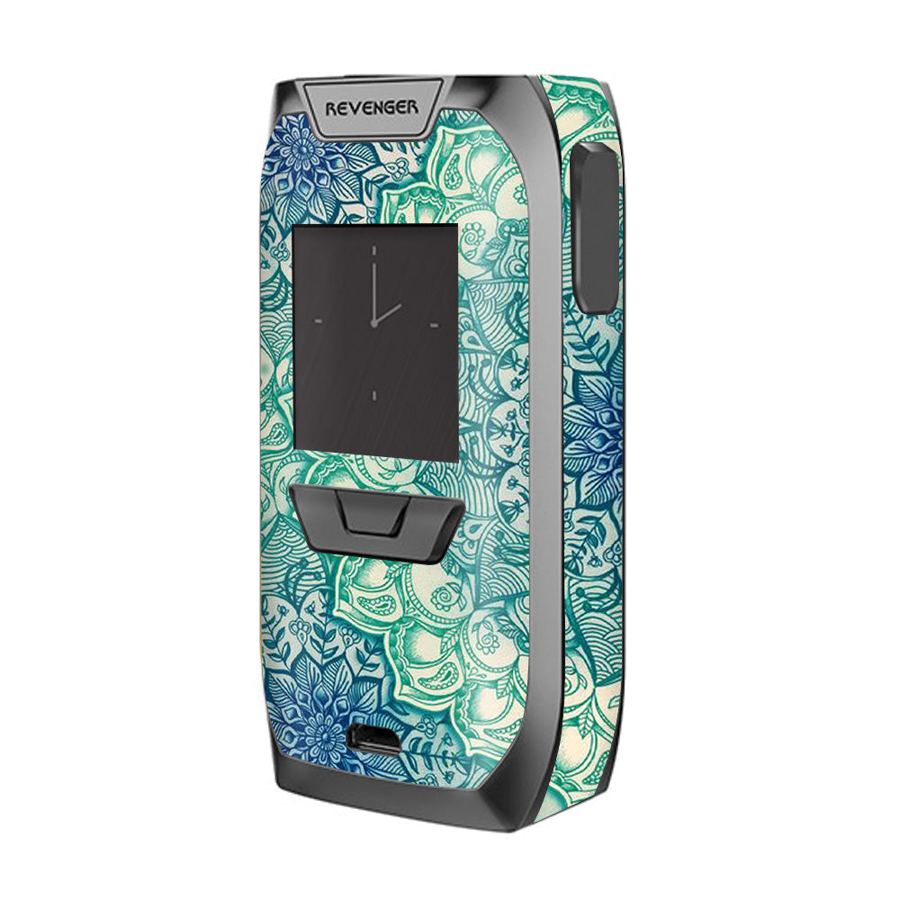  Teal Green Mandala Pattern Vaporesso Revenger Skin