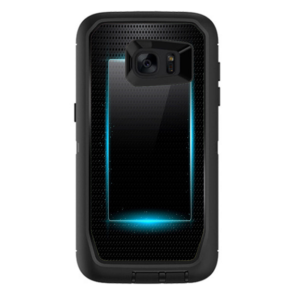  Glowing Blue Tech Otterbox Defender Samsung Galaxy S7 Edge Skin