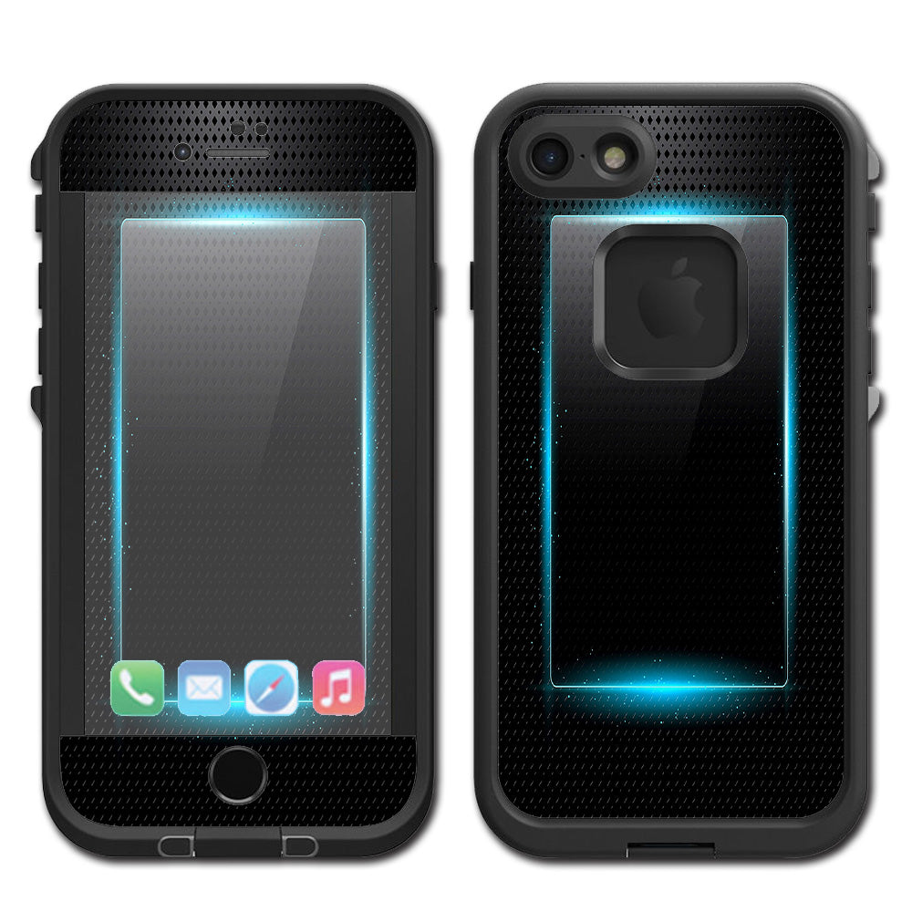  Glowing Blue Tech Lifeproof Fre iPhone 7 or iPhone 8 Skin