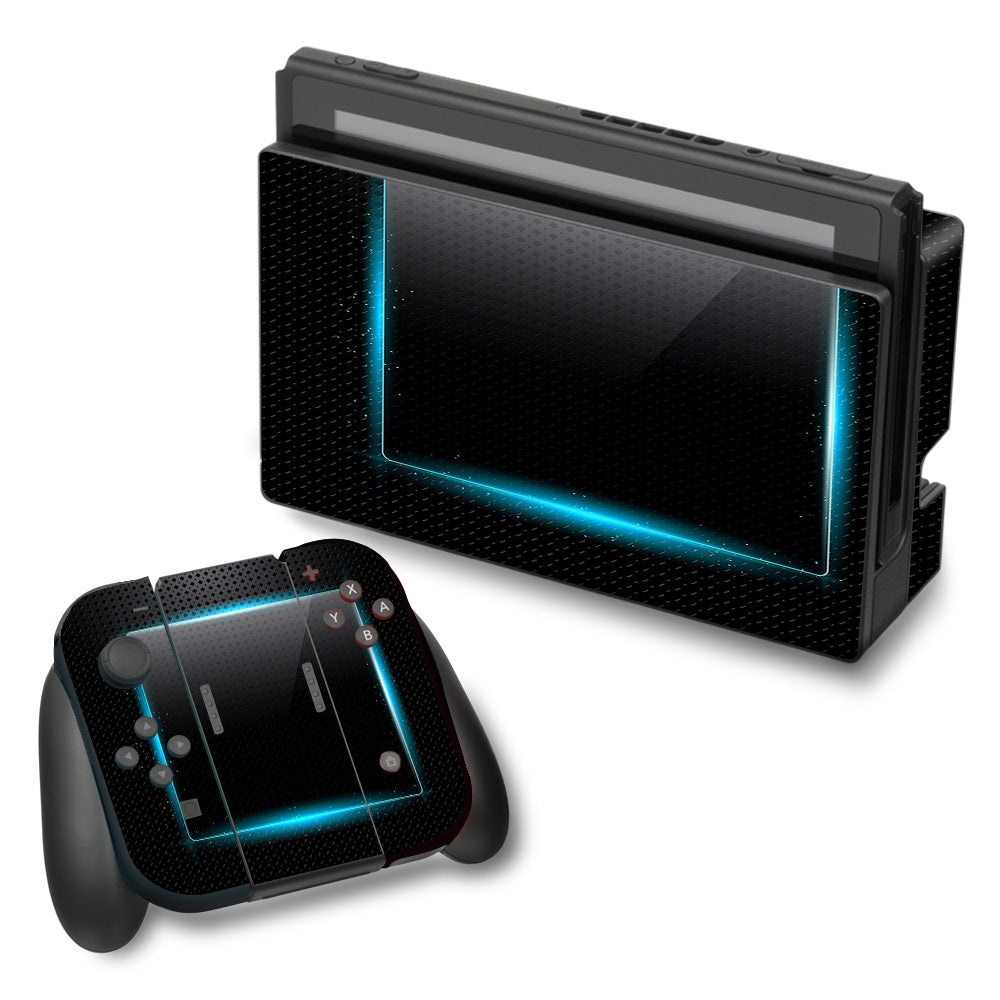  Glowing Blue Tech Nintendo Switch Skin