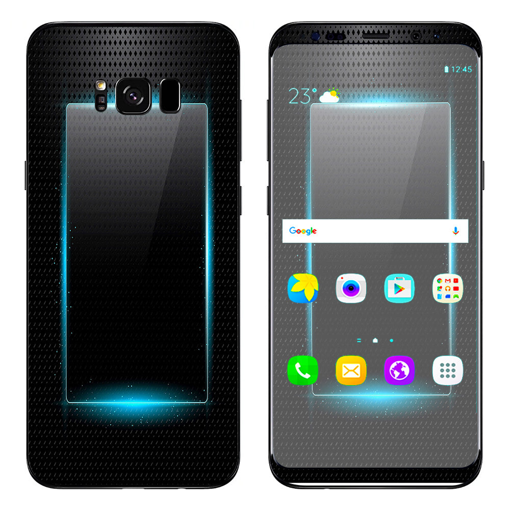  Glowing Blue Tech Samsung Galaxy S8 Skin