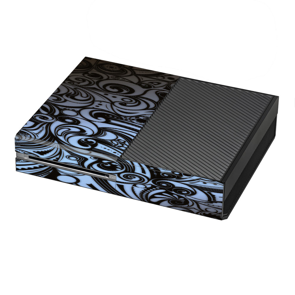  Blue Grey Paisley Abstract Microsoft Xbox One Skin