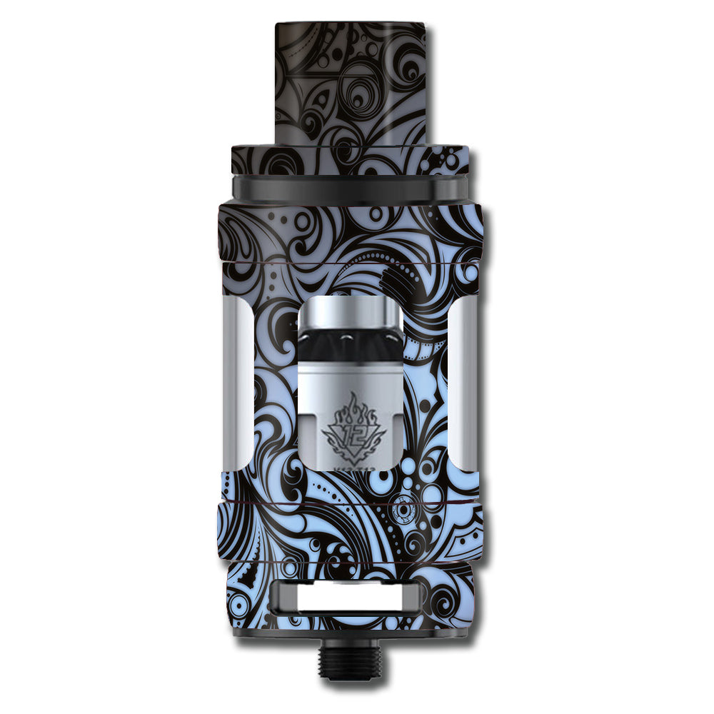  Blue Grey Paisley Abstract Smok TFV12 Tank Skin