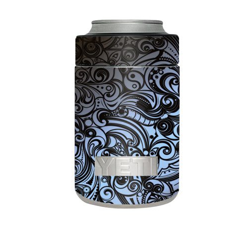  Blue Grey Paisley Abstract Yeti Rambler Colster Skin