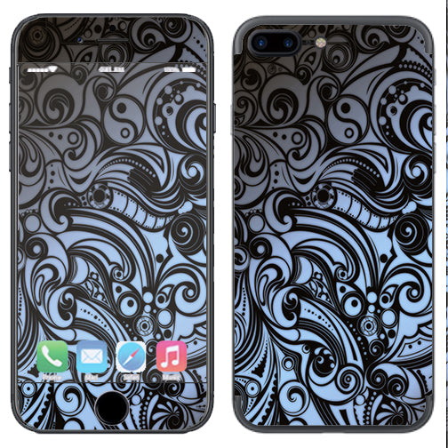  Blue Grey Paisley Abstract Apple  iPhone 7+ Plus / iPhone 8+ Plus Skin