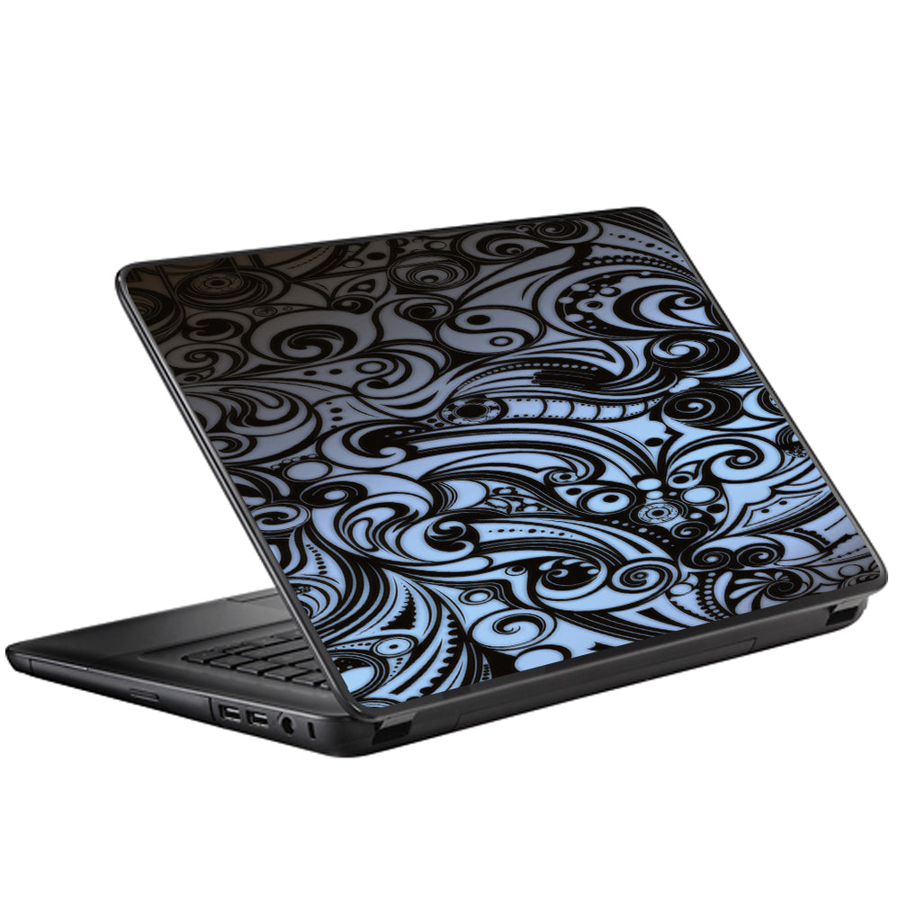  Blue Grey Paisley Abstract Universal 13 to 16 inch wide laptop Skin