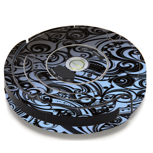  Blue Grey Paisley Abstract iRobot Roomba 650/655 Skin