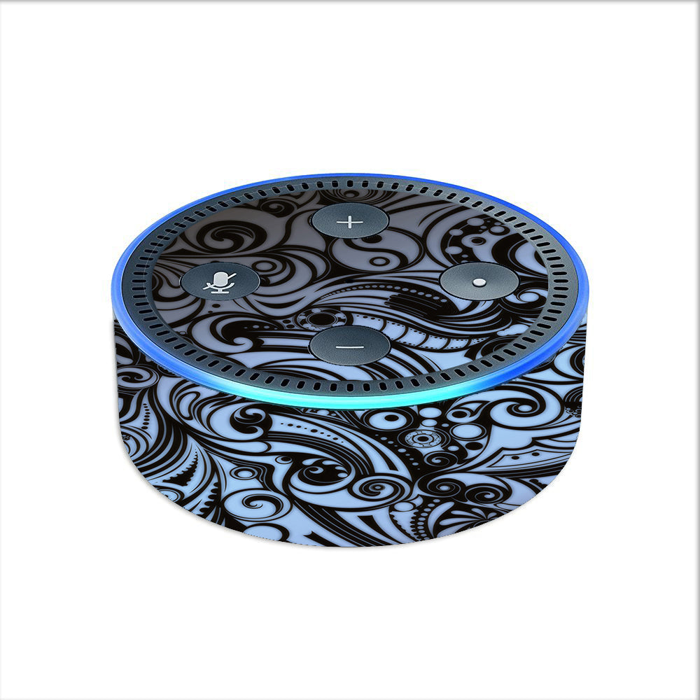  Blue Grey Paisley Abstract Amazon Echo Dot 2nd Gen Skin