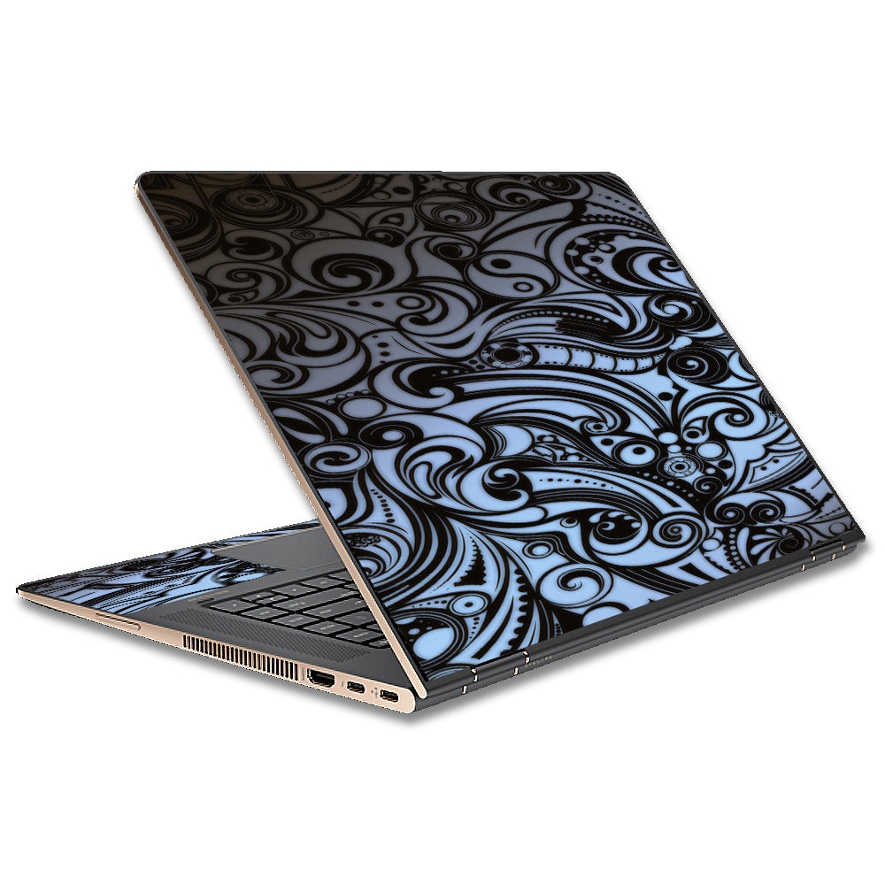  Blue Grey Paisley Abstract HP Spectre x360 15t Skin