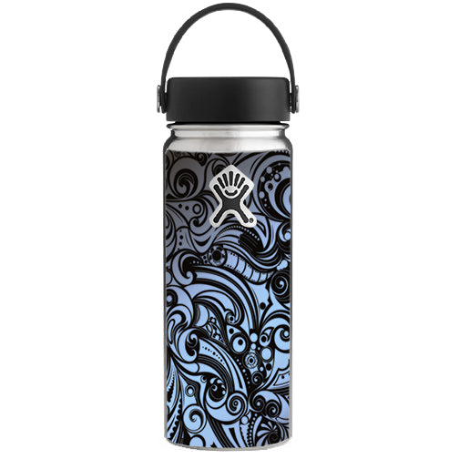  Blue Grey Paisley Abstract Hydroflask 18oz Wide Mouth Skin
