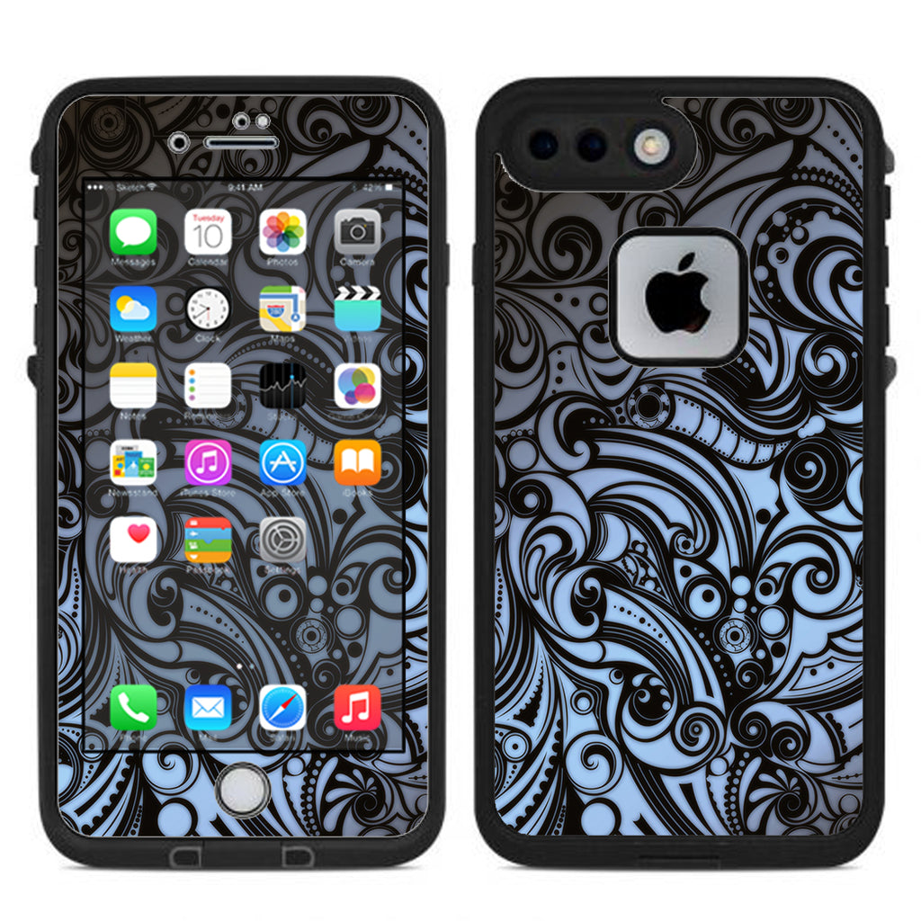  Blue Grey Paisley Abstract Lifeproof Fre iPhone 7 Plus or iPhone 8 Plus Skin