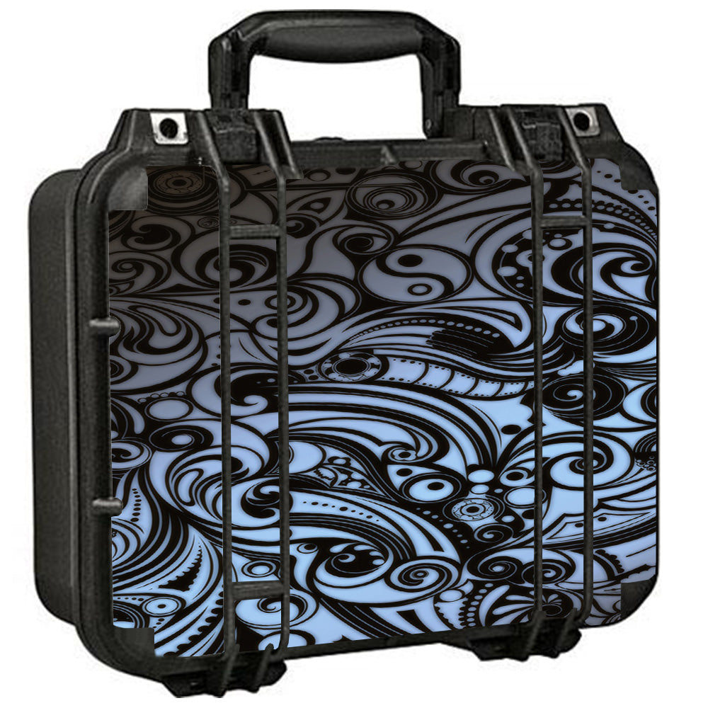  Blue Grey Paisley Abstract Pelican Case 1400 Skin