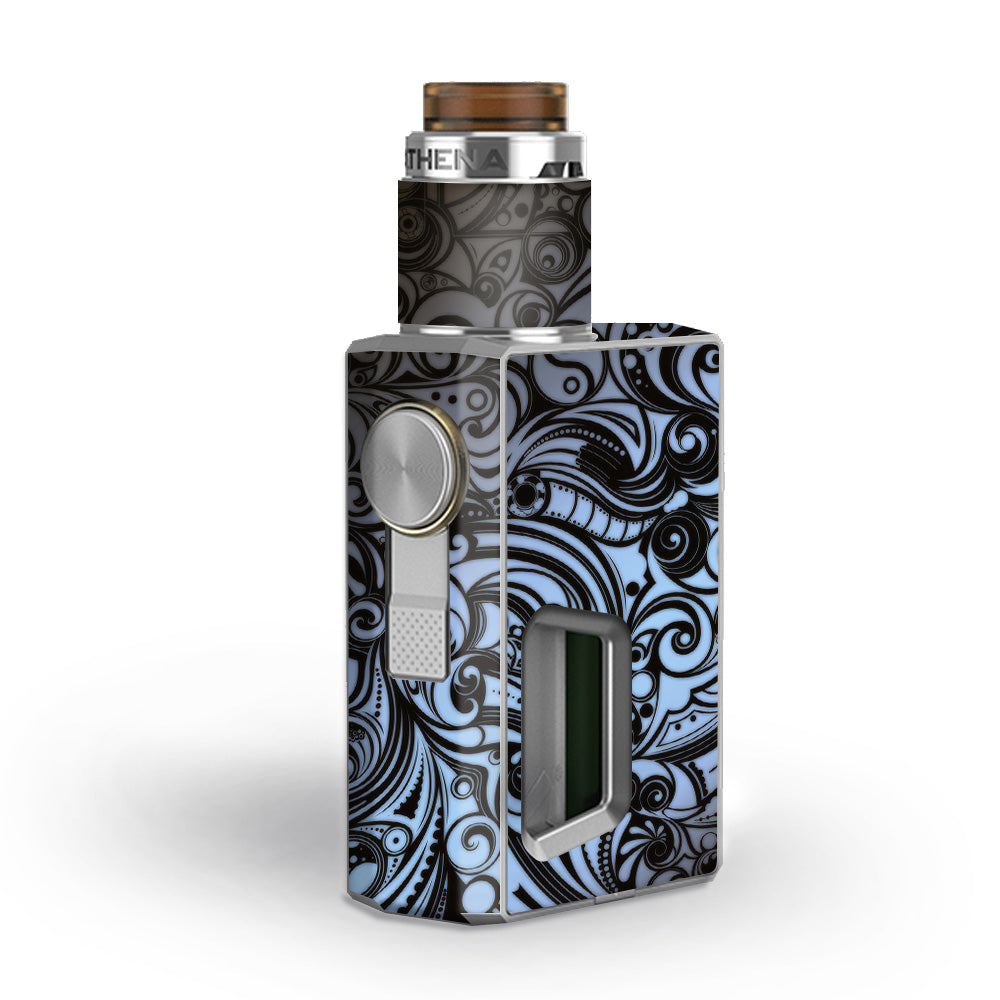  Blue Grey Paisley Abstract Geekvape Athena Squonk Skin