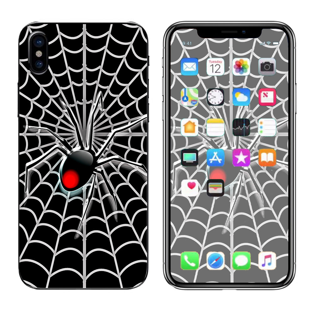  Black Widow Spider Web Apple iPhone X Skin