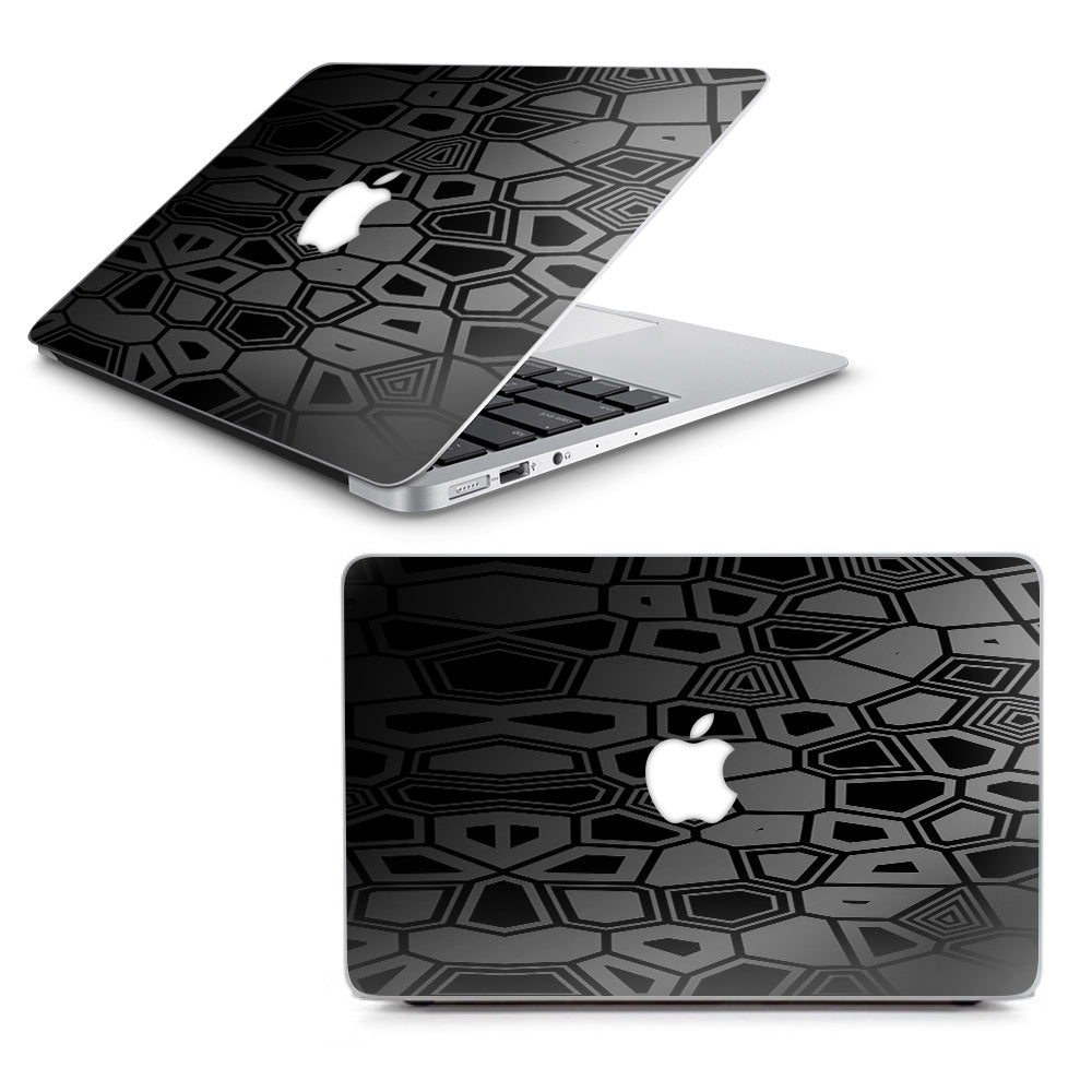  Black Silver Design Macbook Air 11" A1370 A1465 Skin
