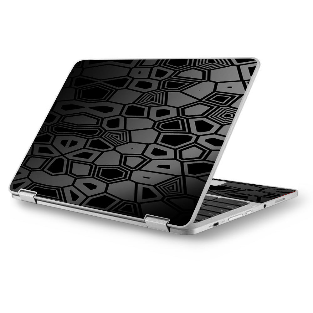  Black Silver Design Asus Chromebook Flip 12.5" Skin