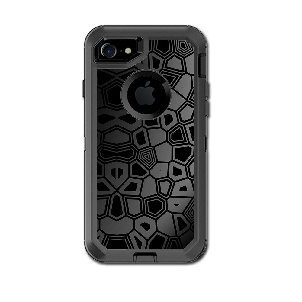  Black Silver Design Otterbox Defender iPhone 7 or iPhone 8 Skin