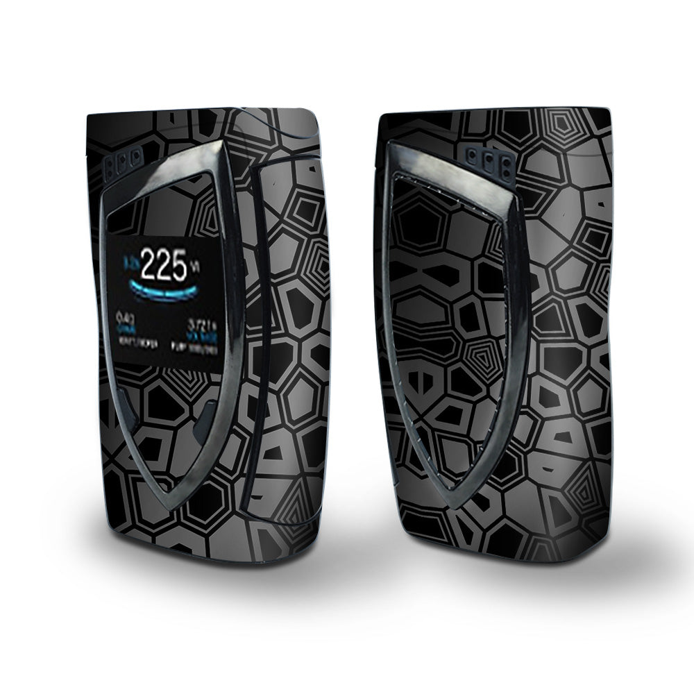 Skin Decal Vinyl Wrap for Smok Devilkin Kit 225w Vape (includes TFV12 Prince Tank Skins) skins cover/ Black Silver Design