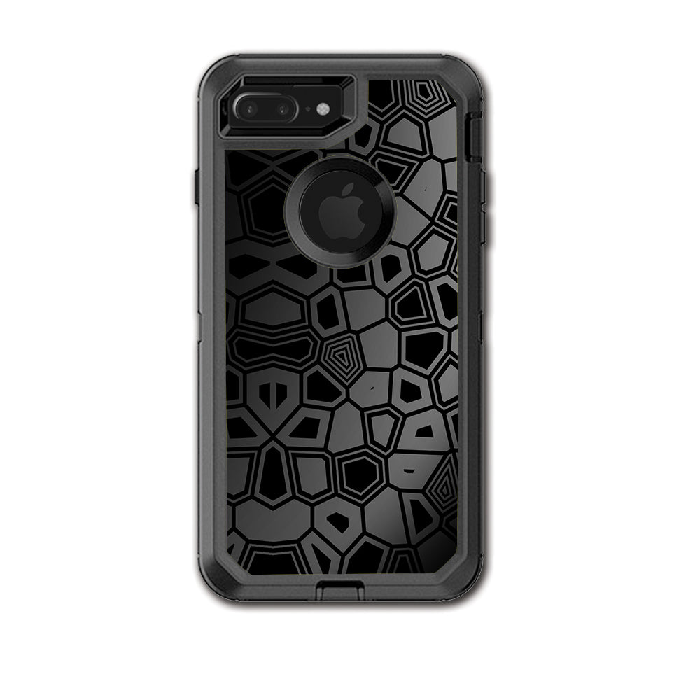  Black Silver Design Otterbox Defender iPhone 7+ Plus or iPhone 8+ Plus Skin