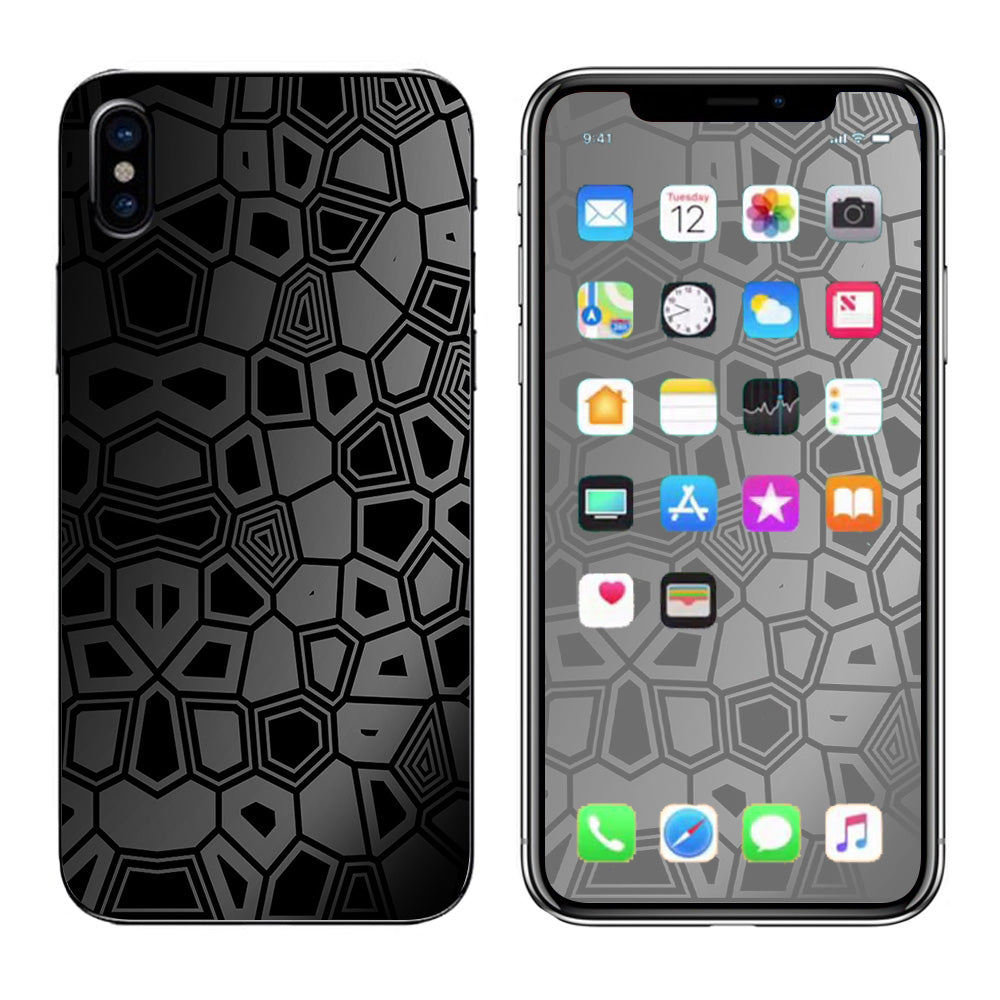  Black Silver Design Apple iPhone X Skin