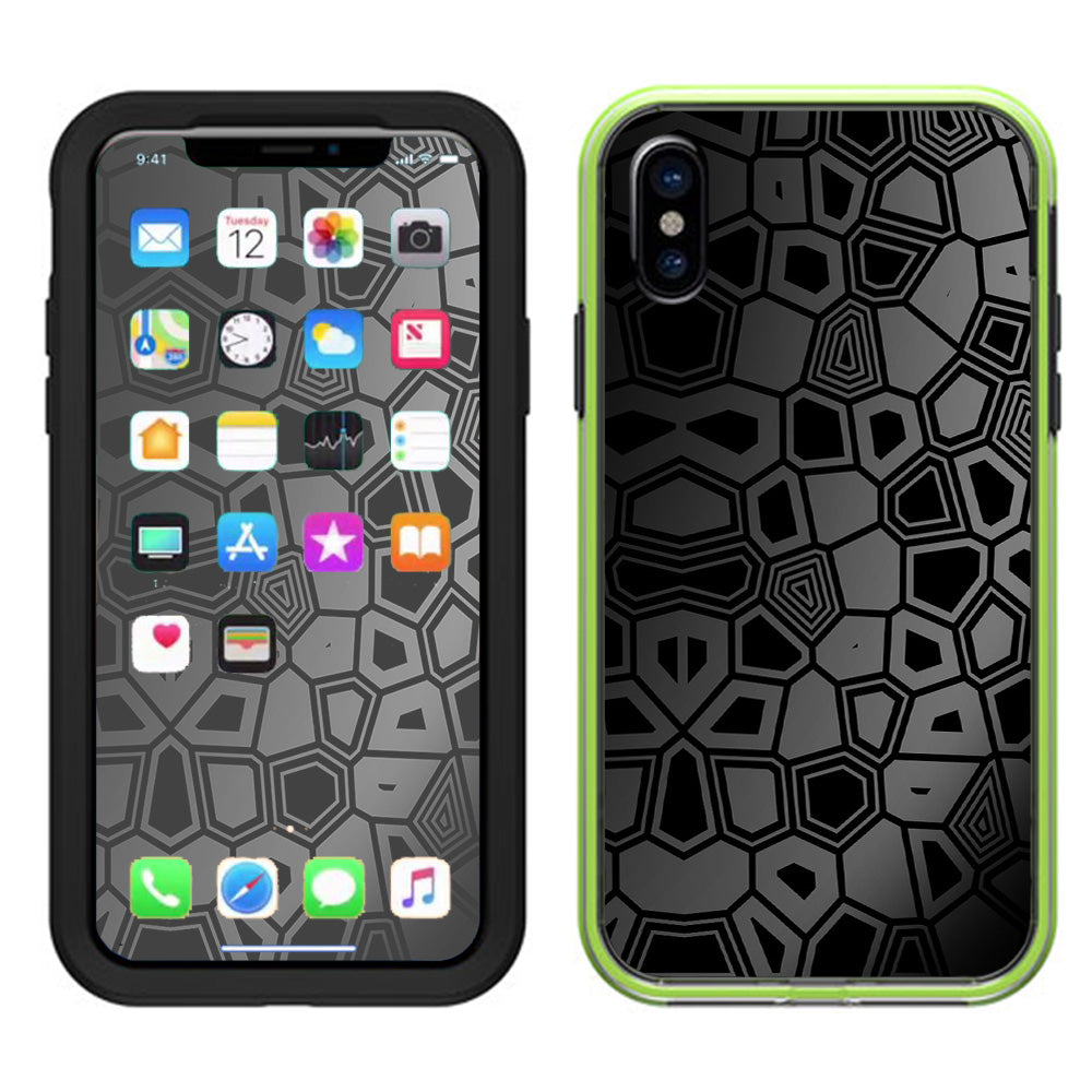  Black Silver Design Lifeproof Slam Case iPhone X Skin