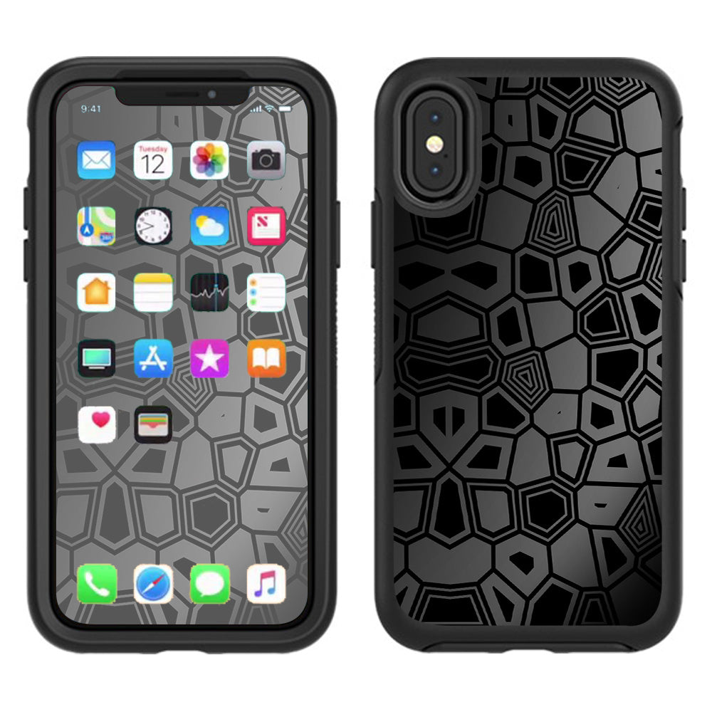  Black Silver Design Otterbox Defender Apple iPhone X Skin