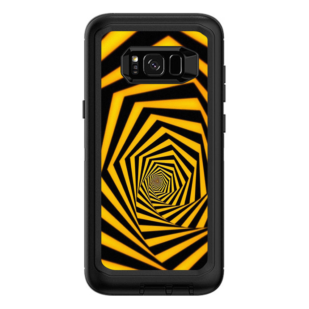  Black Yellow Trippy Pattern Otterbox Defender Samsung Galaxy S8 Plus Skin