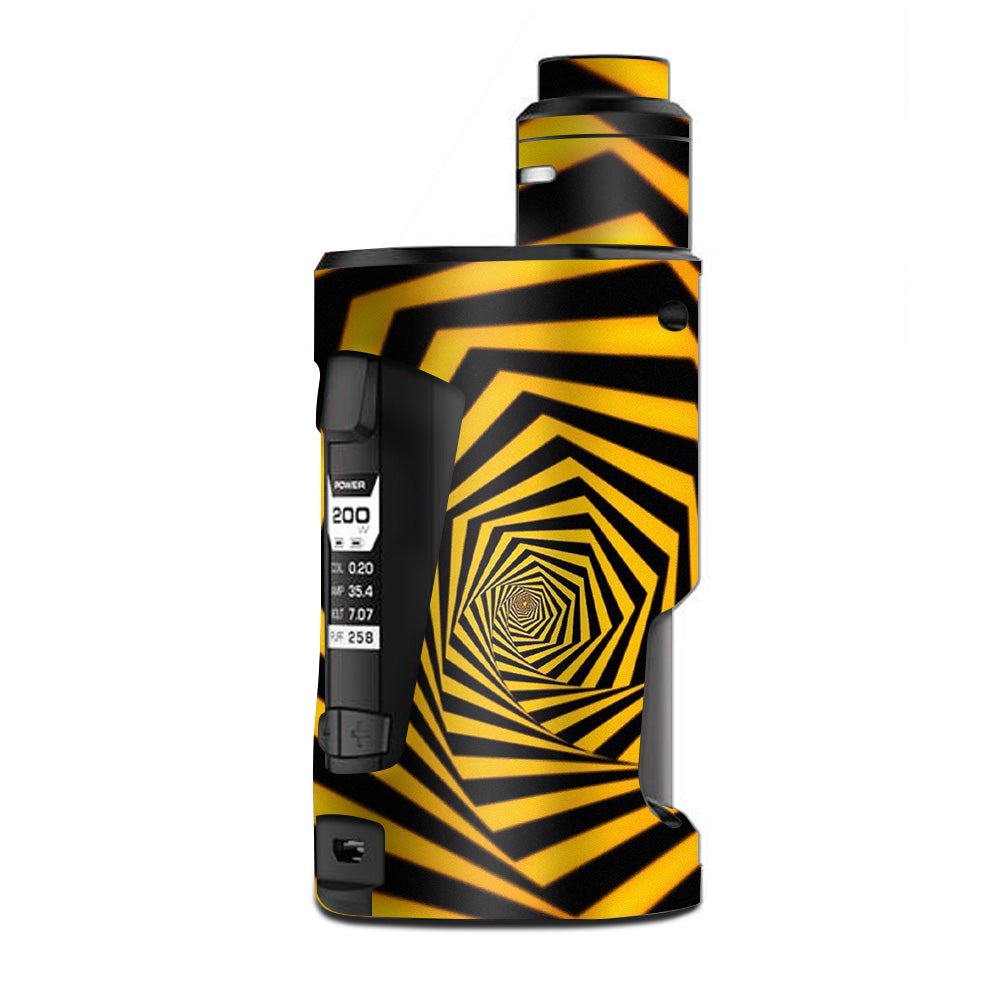  Black Yellow Trippy Pattern G Box Squonk Geek Vape Skin