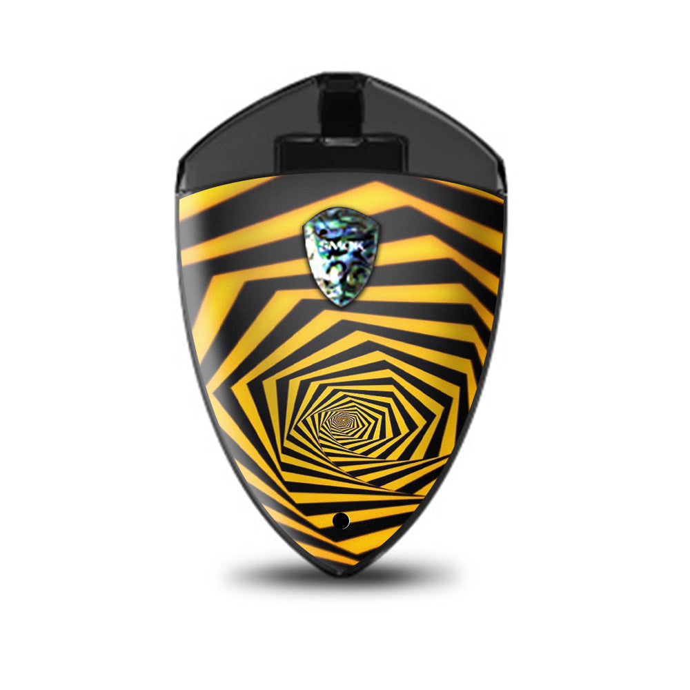  Black Yellow Trippy Pattern Smok Rolo Badge Skin