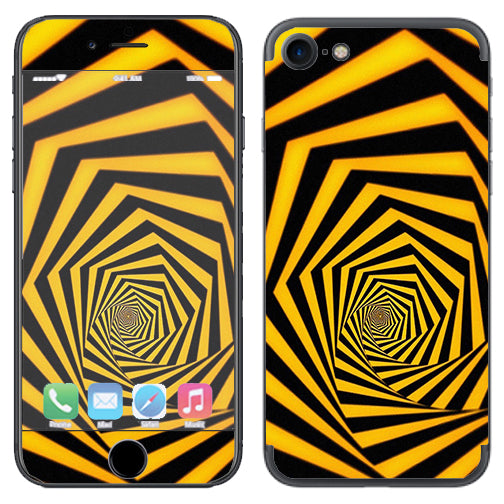  Black Yellow Trippy Pattern Apple iPhone 7 or iPhone 8 Skin