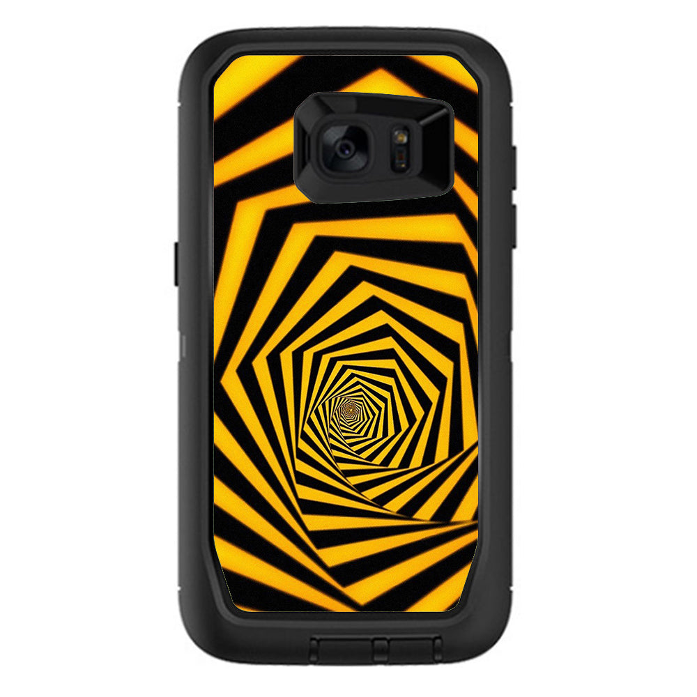  Black Yellow Trippy Pattern Otterbox Defender Samsung Galaxy S7 Edge Skin