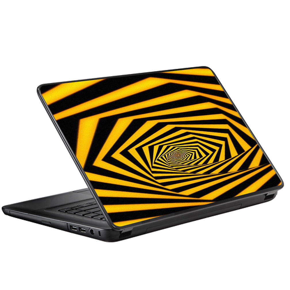  Black Yellow Trippy Pattern Universal 13 to 16 inch wide laptop Skin