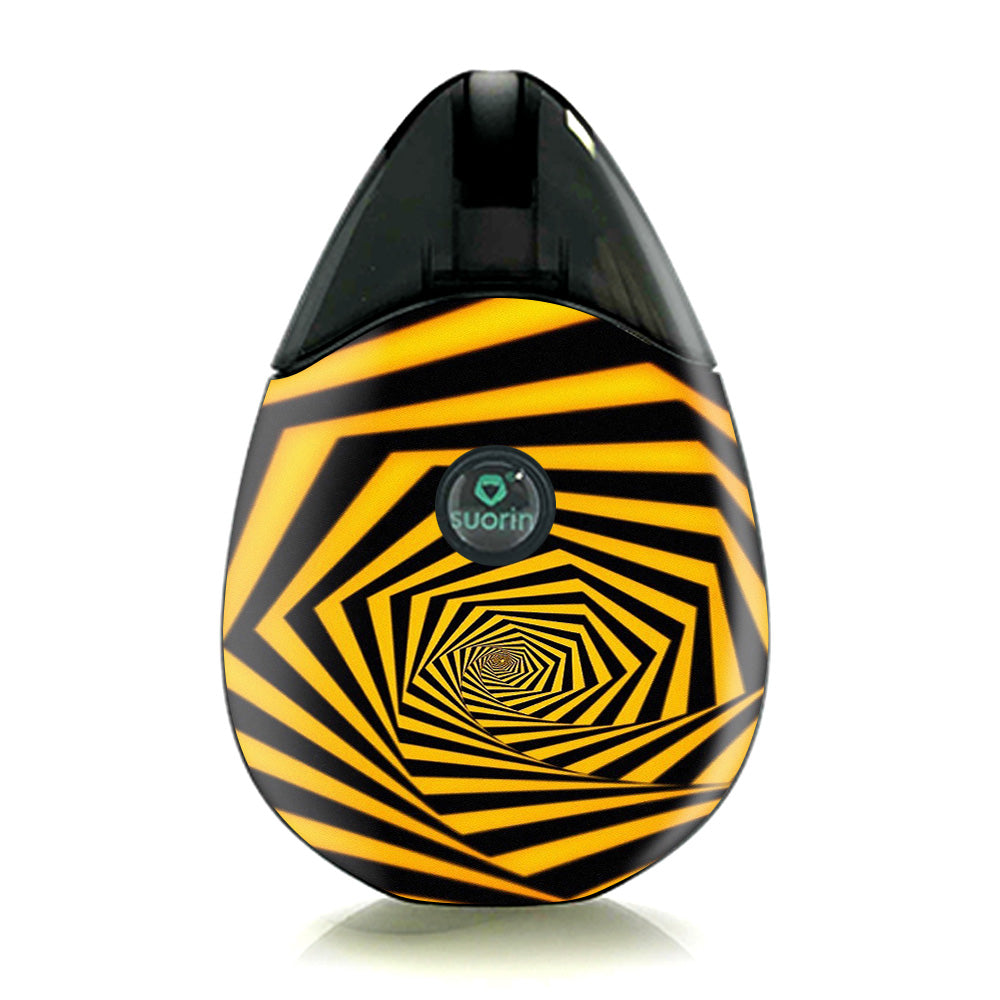  Black Yellow Trippy Pattern Suorin Drop Skin