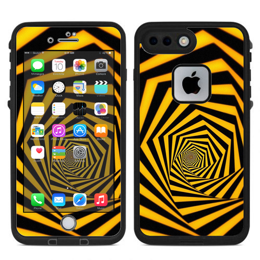  Black Yellow Trippy Pattern Lifeproof Fre iPhone 7 Plus or iPhone 8 Plus Skin