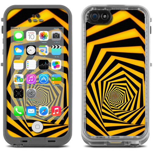  Black Yellow Trippy Pattern Lifeproof Fre iPhone 5C Skin