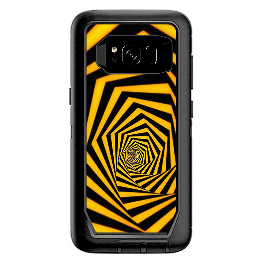  Black Yellow Trippy Pattern Otterbox Defender Samsung Galaxy S8 Skin