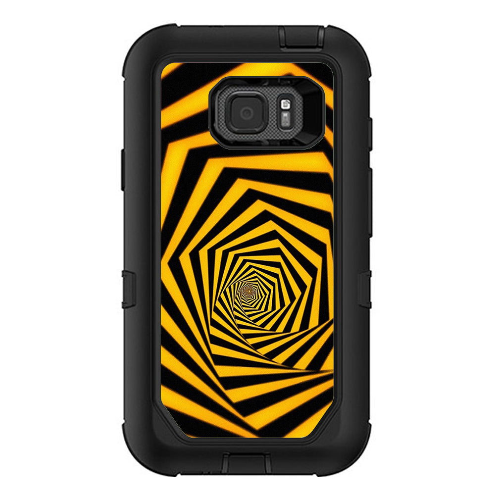  Black Yellow Trippy Pattern Otterbox Defender Samsung Galaxy S7 Active Skin