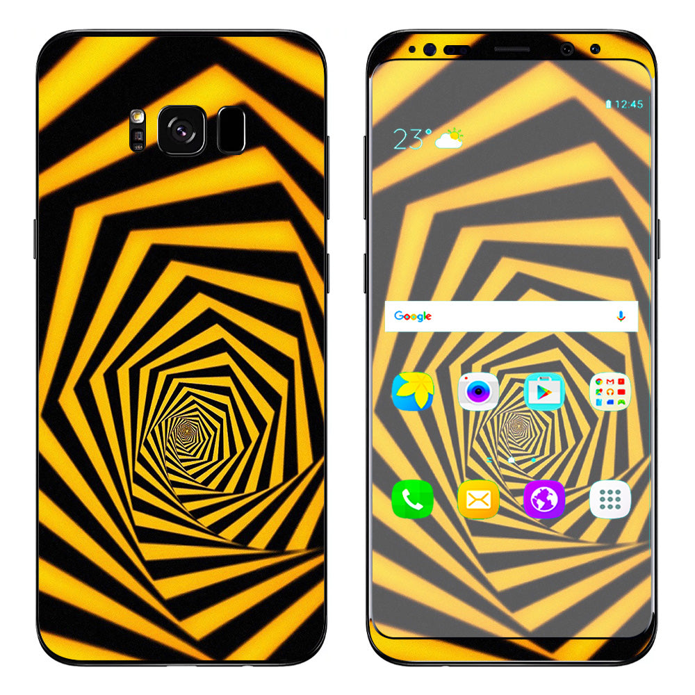  Black Yellow Trippy Pattern Samsung Galaxy S8 Plus Skin