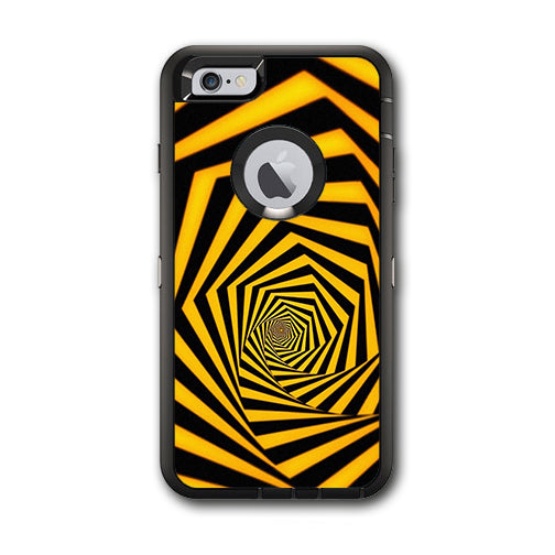  Black Yellow Trippy Pattern Otterbox Defender iPhone 6 PLUS Skin