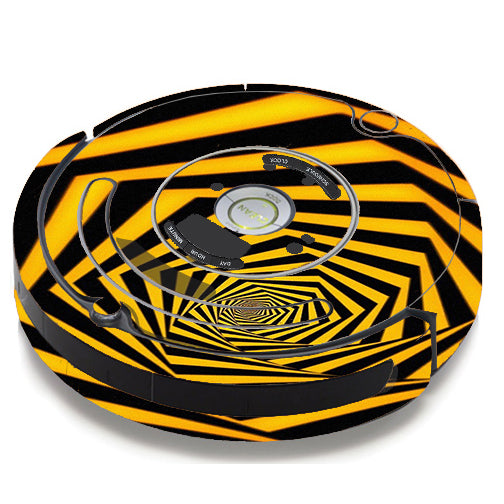  Black Yellow Trippy Pattern iRobot Roomba 650/655 Skin