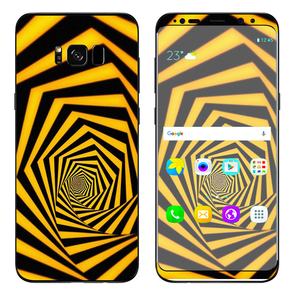  Black Yellow Trippy Pattern Samsung Galaxy S8 Skin