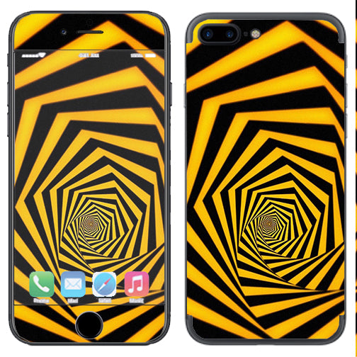  Black Yellow Trippy Pattern Apple  iPhone 7+ Plus / iPhone 8+ Plus Skin