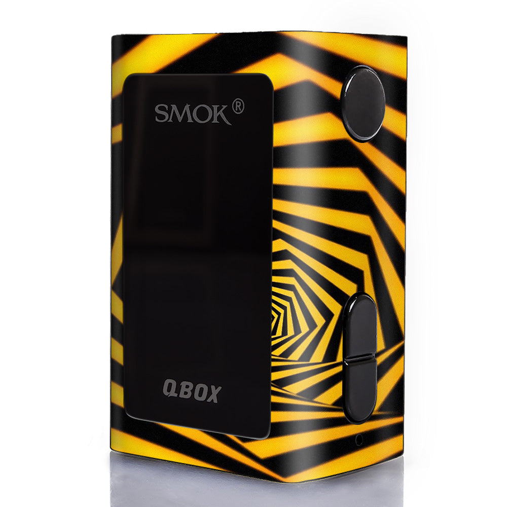  Black Yellow Trippy Pattern Smok Q-Box Skin