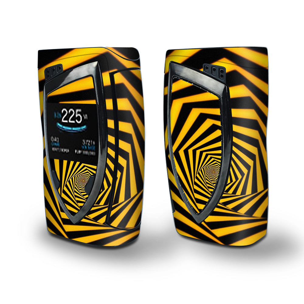 Skin Decal Vinyl Wrap for Smok Devilkin Kit 225w Vape (includes TFV12 Prince Tank Skins) skins cover/ Black Yellow Trippy Pattern